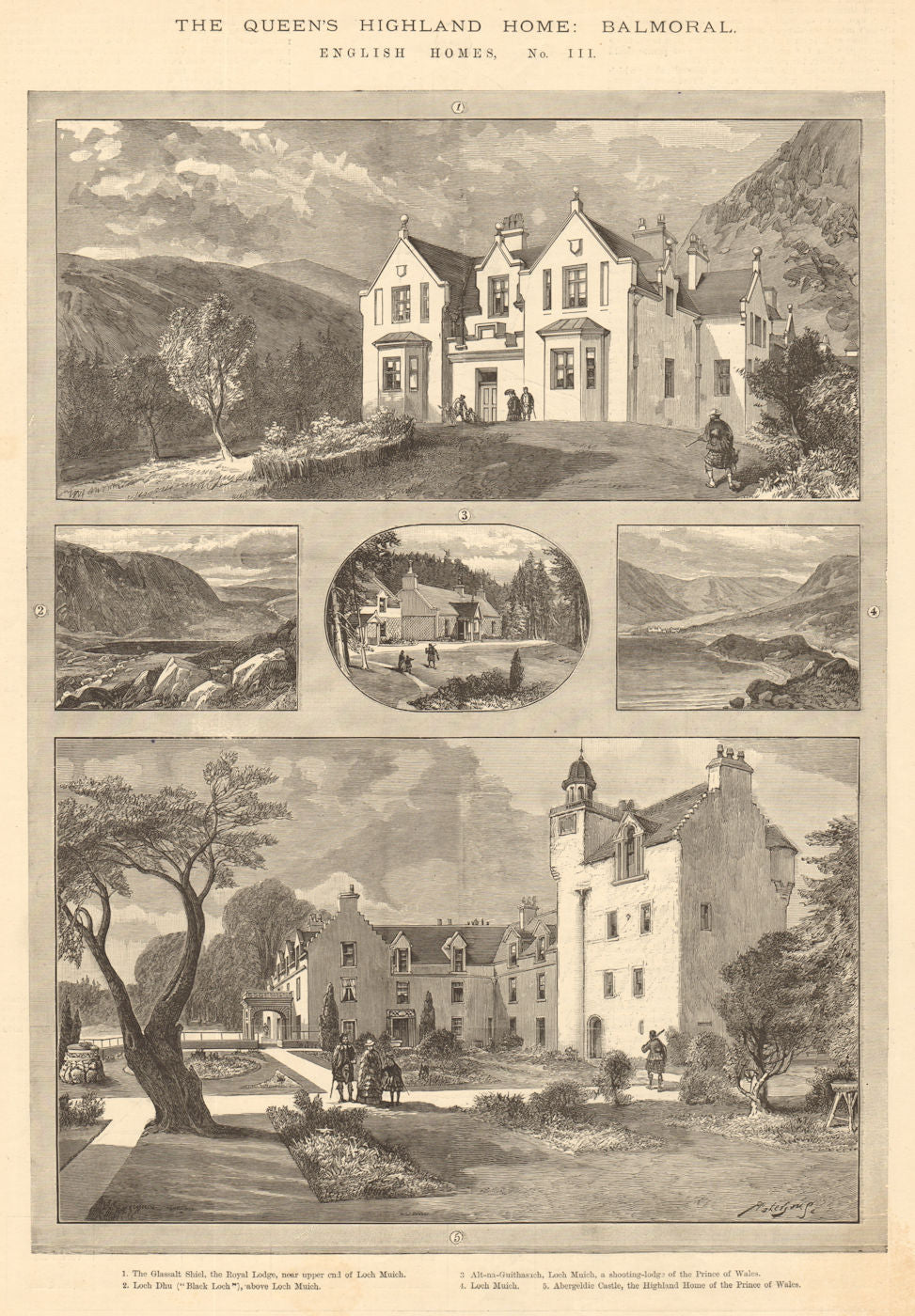 Balmoral: Glassalt Shiel Loch Muich Loch Dhu Alt-na-Guithasach. Abergeldie 1885
